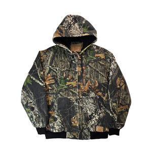 Levi Straudd Field Gear Mossy Oak Camo Hooded Canvas Jacket Mens Size Medium M